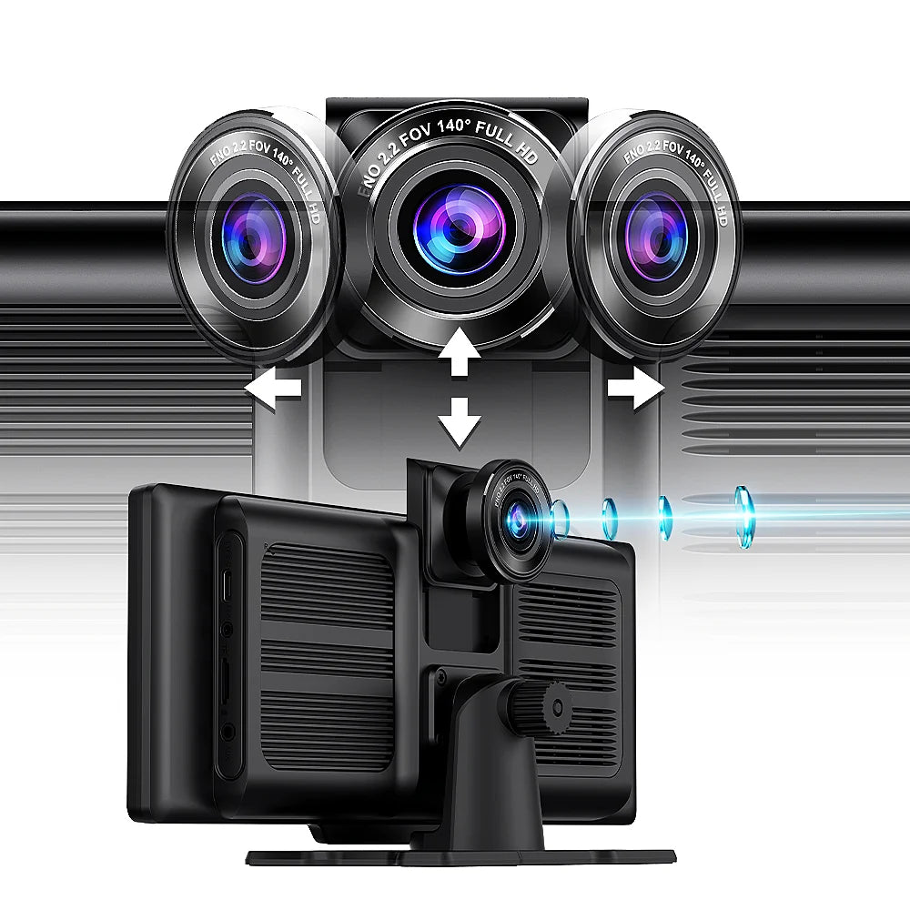 10.26" 4K Dash Cam ADAS Wireless Carplay & Android Auto Car DVR 5G WiFi GPS Navigation Rearview Camera Dashboard Video Recorder