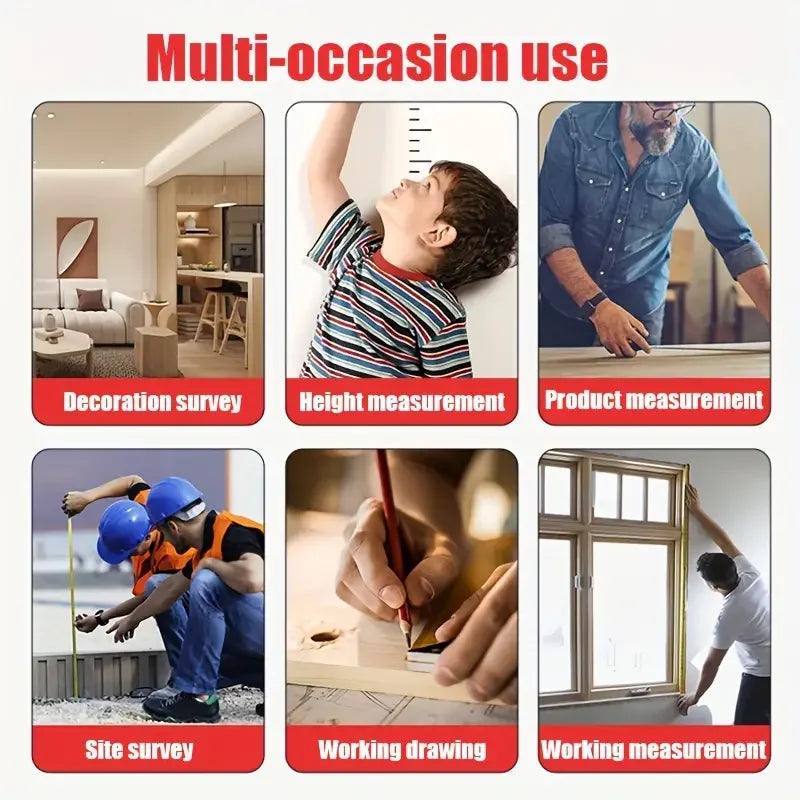 10M黑色荧光卷尺高精度加厚卷尺耐磨防摔卷尺