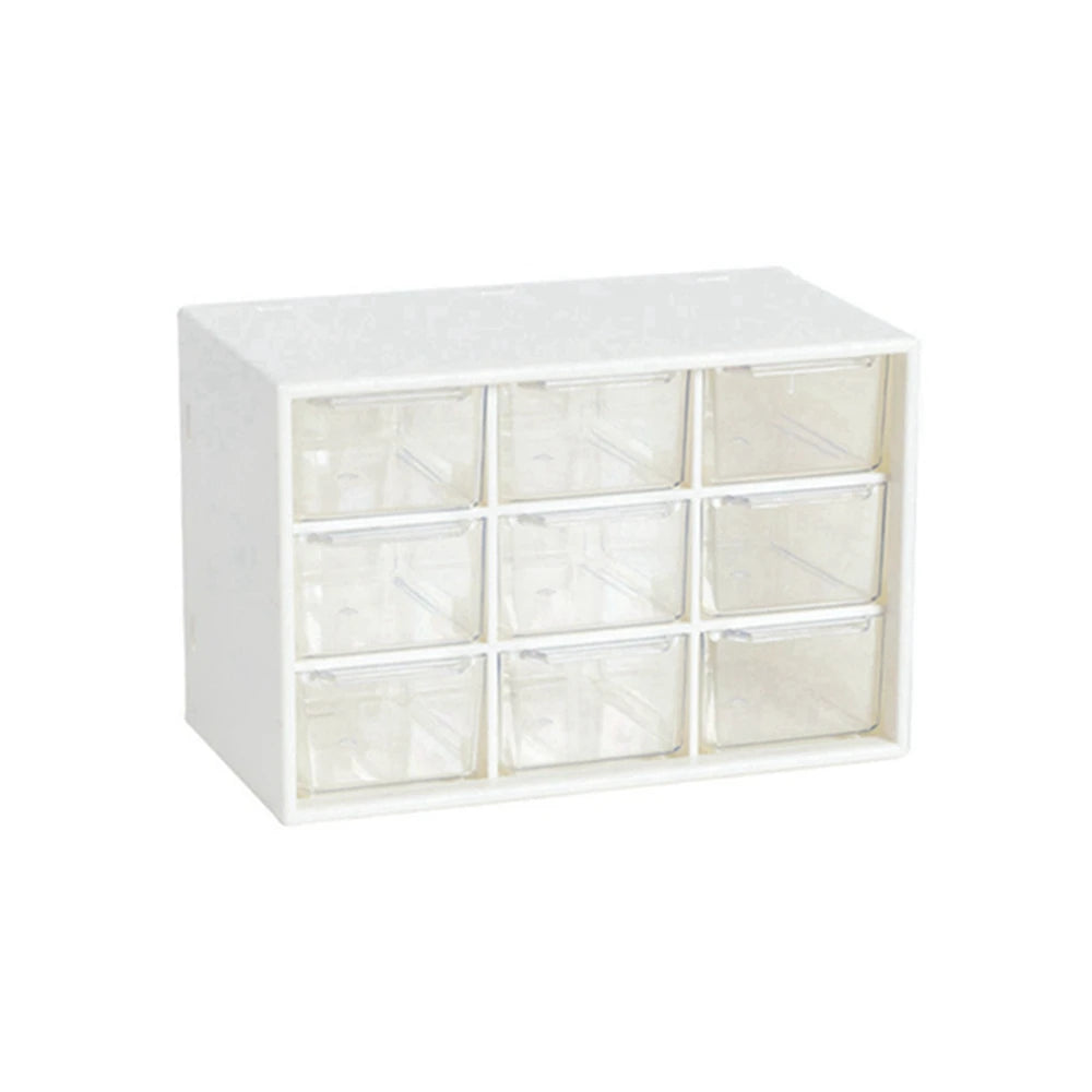 Cajón pequeño Nine Palace Grid, caja de almacenamiento de joyas, escritorio para dormitorio de estudiantes, papelería, almacenamiento de artículos pequeños, cajón transparente, 1 ud.