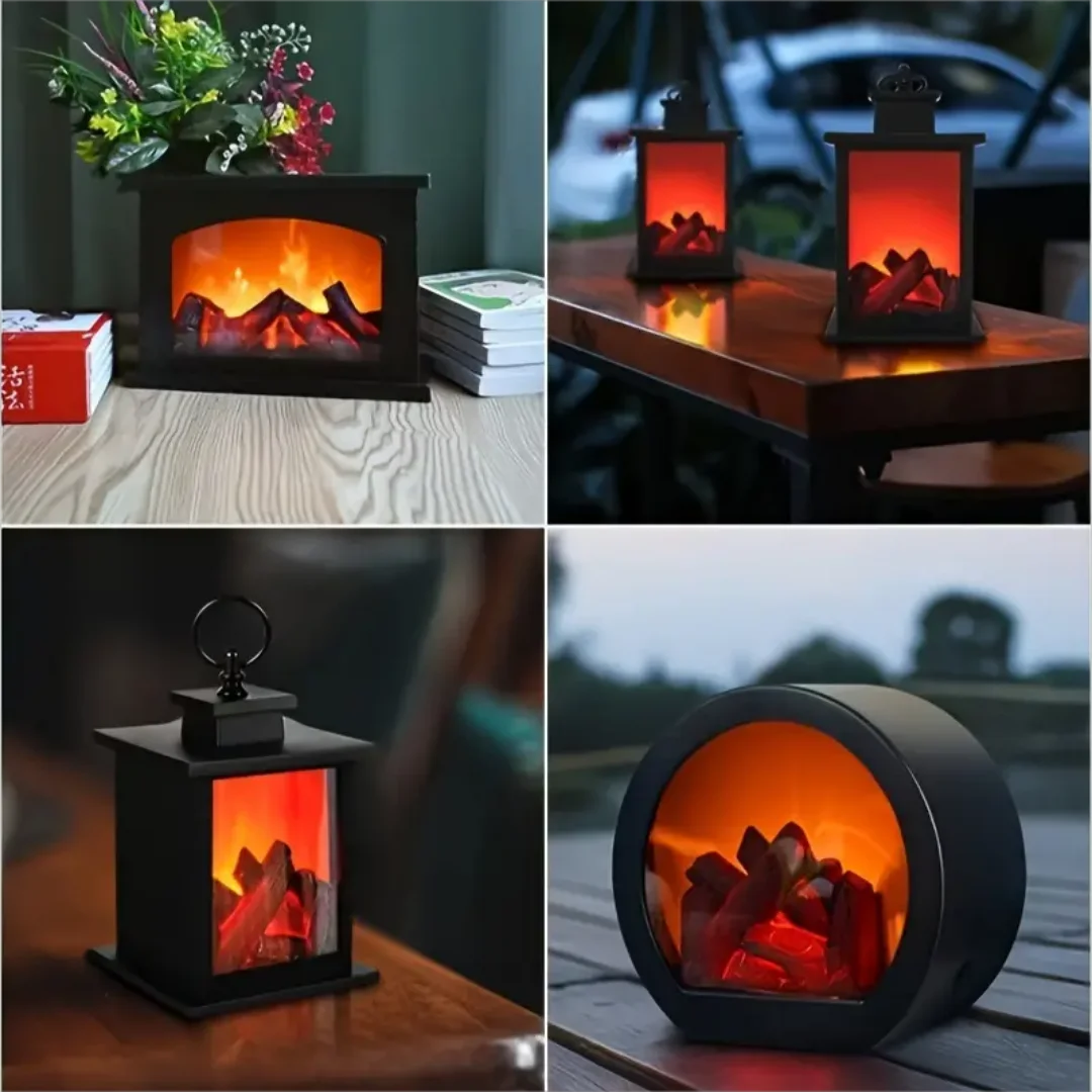 1pc Retro Simulation Fireplace Flame Lamp Log Effect Fire Comfortable Home Decoration Simulation LED Carbon Fire Flame Lamp Fash