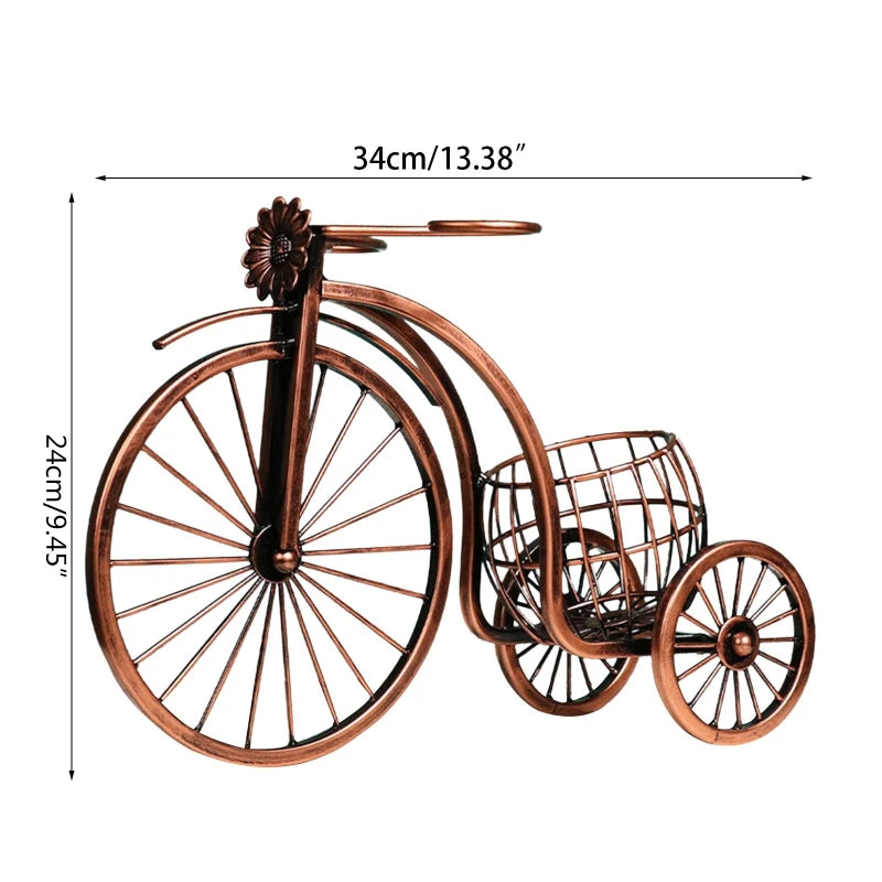 Estante para vino con forma de coche de 3 ruedas, sostenedor de botella de vino, Material metálico de hierro para encimera, expositor de escritorio, portabotellas individual