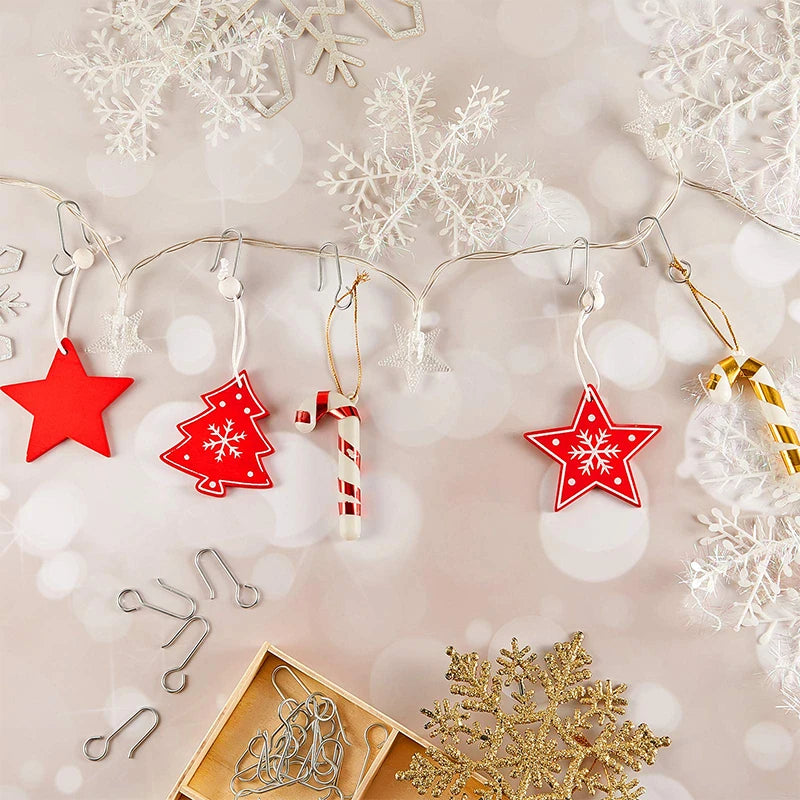 30pcs Metal Curtain Track Hooks S Shaped Stainless Ceiling Curtain Track Shower Curtain Decoration Hooks