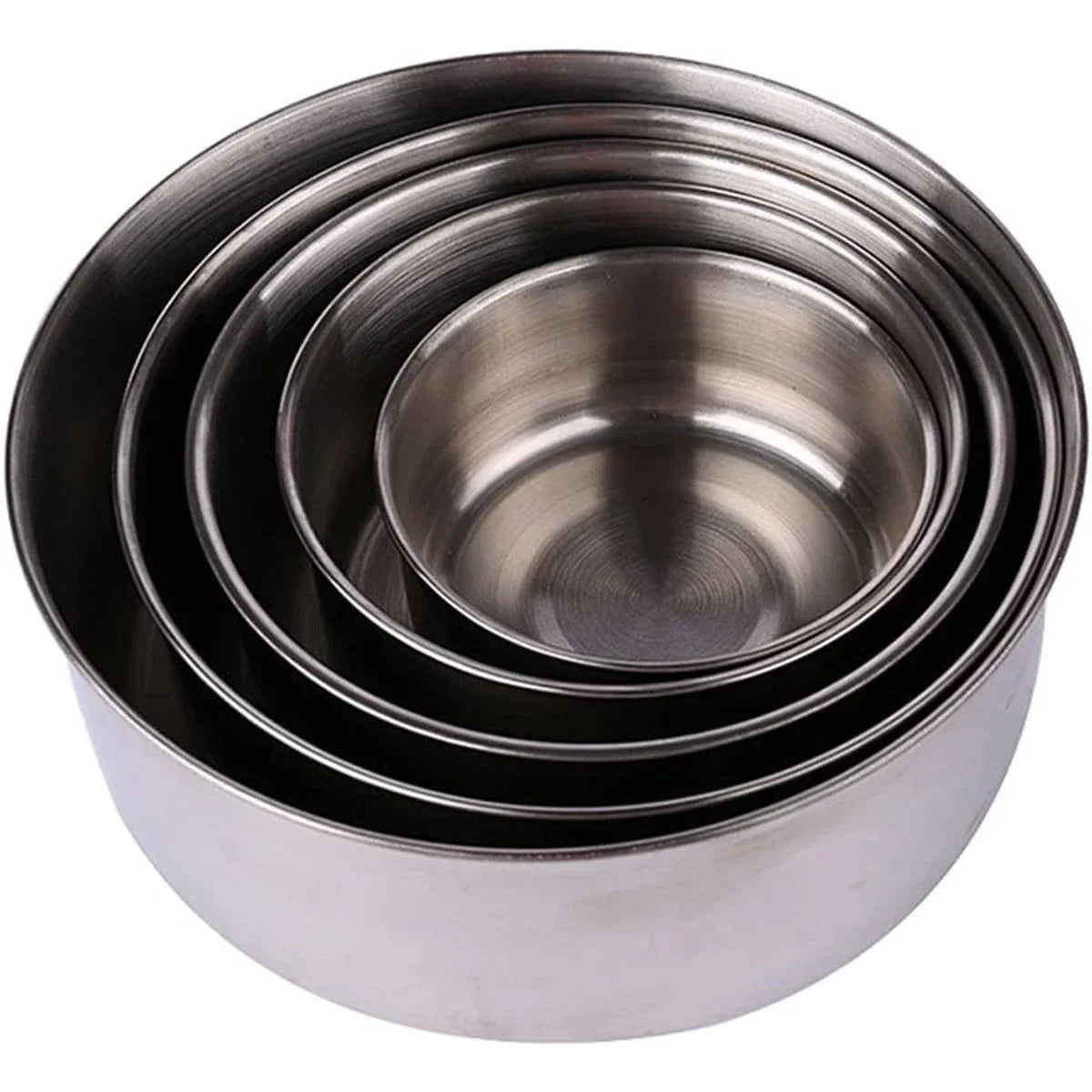 5Pcs Mixing Bowls with Lids Stainless Steel Mixing Nesting Bowl Set Stackable Cooking and Storage Deep Nesting Bowls Silver