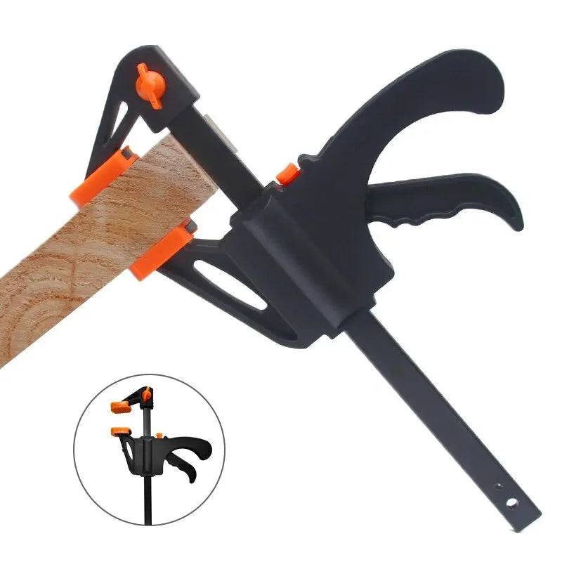 Juego de herramientas de mano para carpintería, Mini localizador de abrazadera F de 4 pulgadas, abrazadera de tablero de madera rápida de nailon, abrazadera fija de Metal, 5 uds.