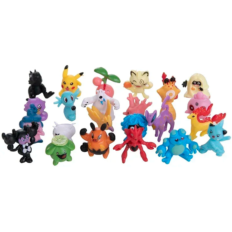 24-144pcs Pokemon Figure Model Pikachu Anime Dolls 2-3CM Ornamental Decoration Not Repeating Mini Model Toy Kids Christmas Gift