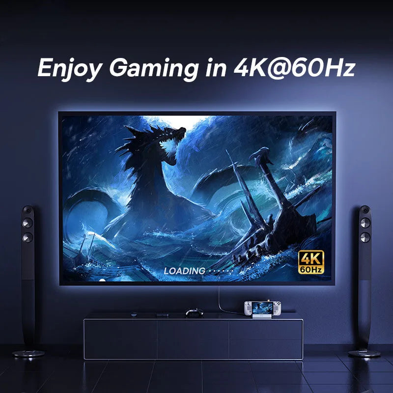 Baseus USB C Docking Station for Steam Deck Nintend Switch 6-in-1 Type C to 4K@60Hz HDMI-compatible Gigabit Ethernet USB 3.0 Hub