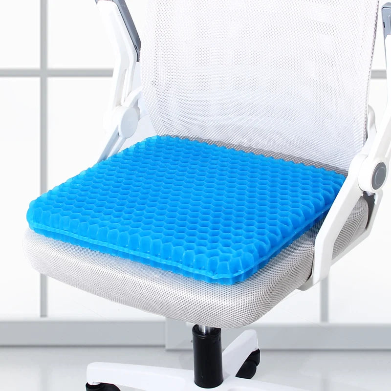 Cojín de gel para asiento, diseño de panal transpirable de verano para aliviar la presión, dolor en la espalda, silla de ruedas para oficina en casa, coches