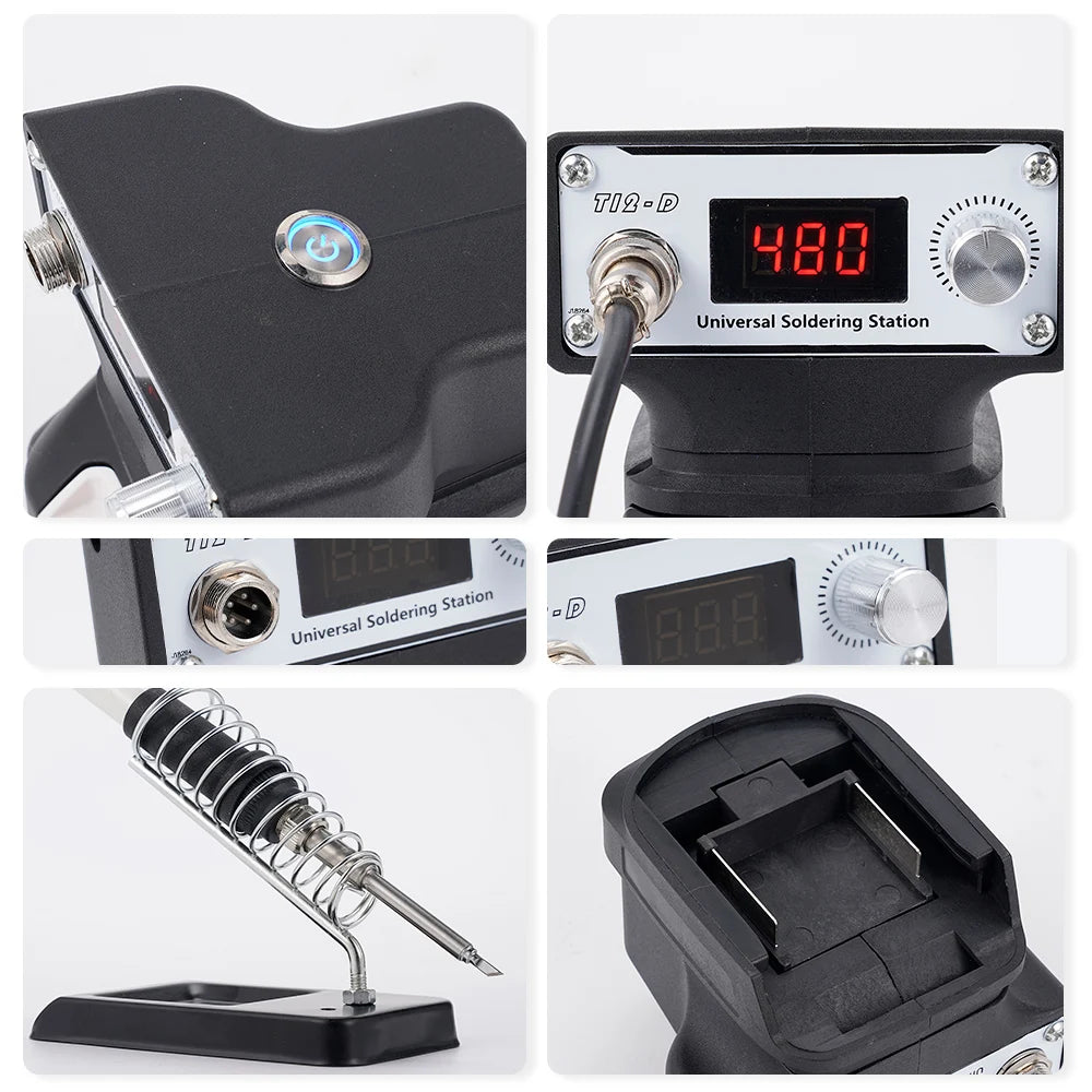 Hormy T12 Wireless Resistance Welder Station Digital Display Welding Soldering Iron IC Repair Solder Tool For Makita 18V battery