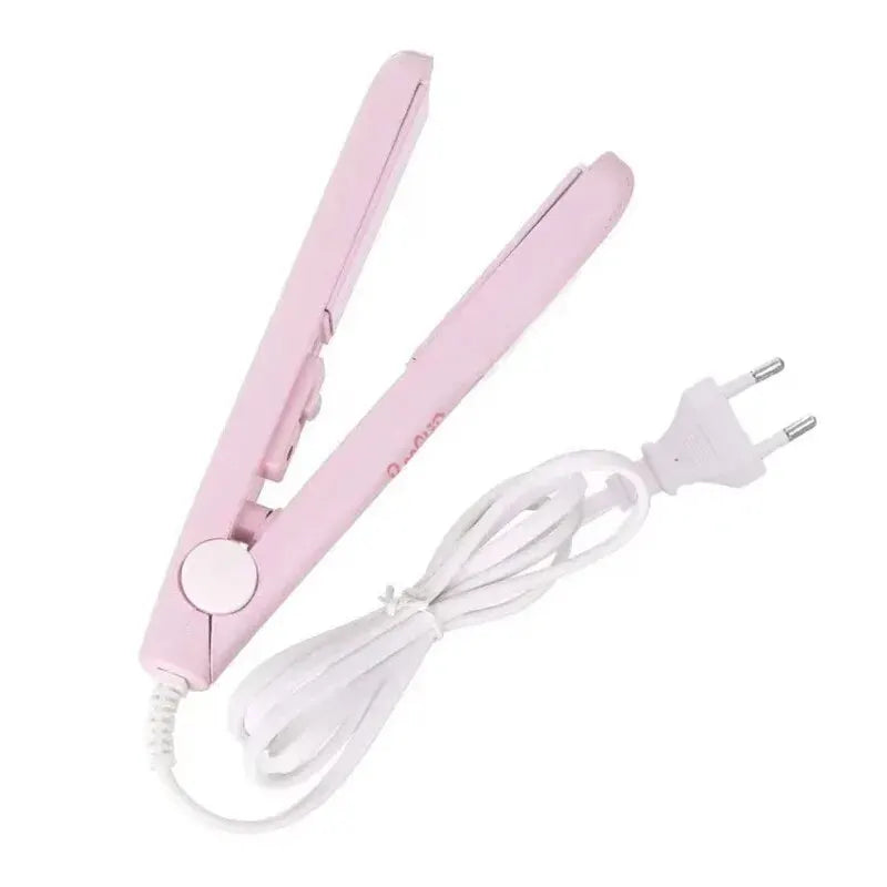 Mini Hair Straightener Clipboard Small Power Plug Curling Hair Straight Hair Girls Air Bangs Portable Hair Straightener