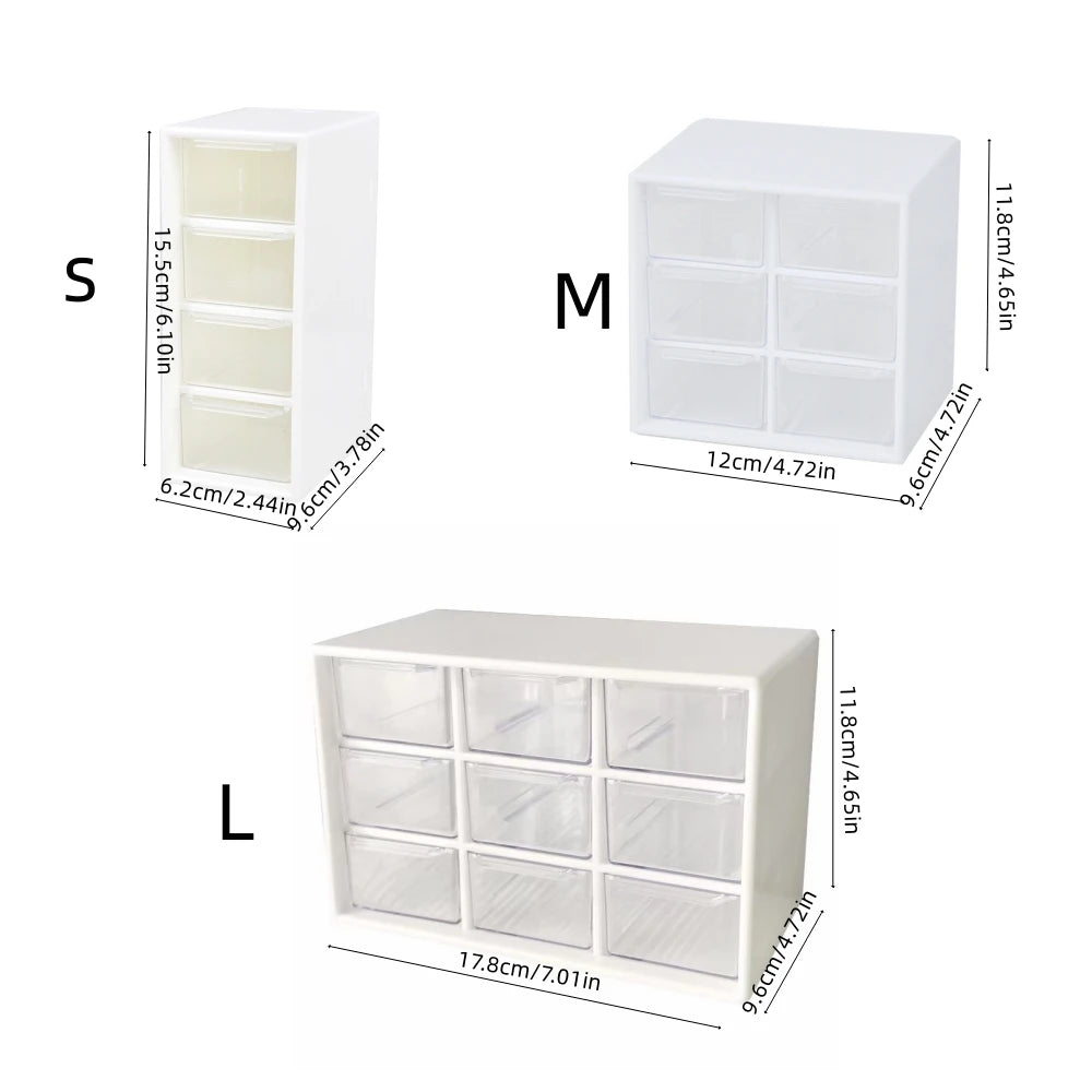 Plastic multi-lattice Drawer Jewelry Girl scrunchie headwear Storage Box Accessories Bracelet Earrings Ring organizing box