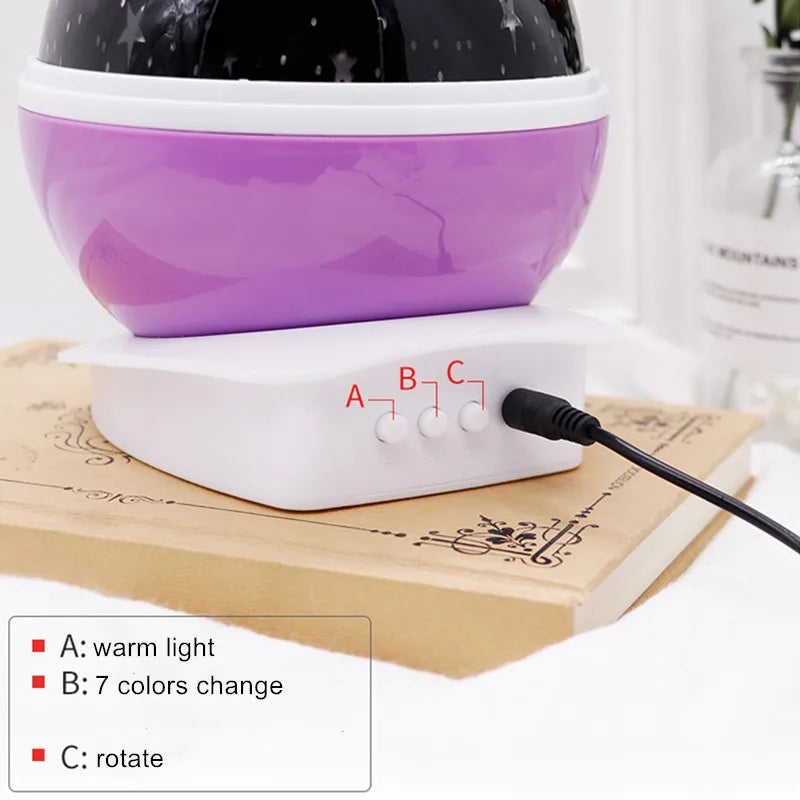 Rotating Night Light Projector Lamp Starry Sky Star Unicorn Children Kids Baby Sleep Romantic Led Projection Lamp USB/AA Battery