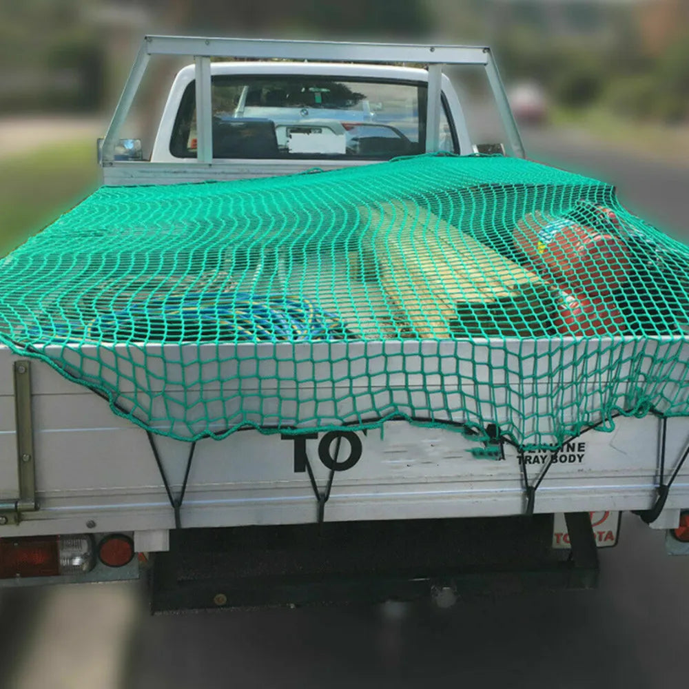 Red de carga resistente para remolques, cuerda elástica de malla para remolque de camión con ganchos de 15 Uds para remolque, camión y barco