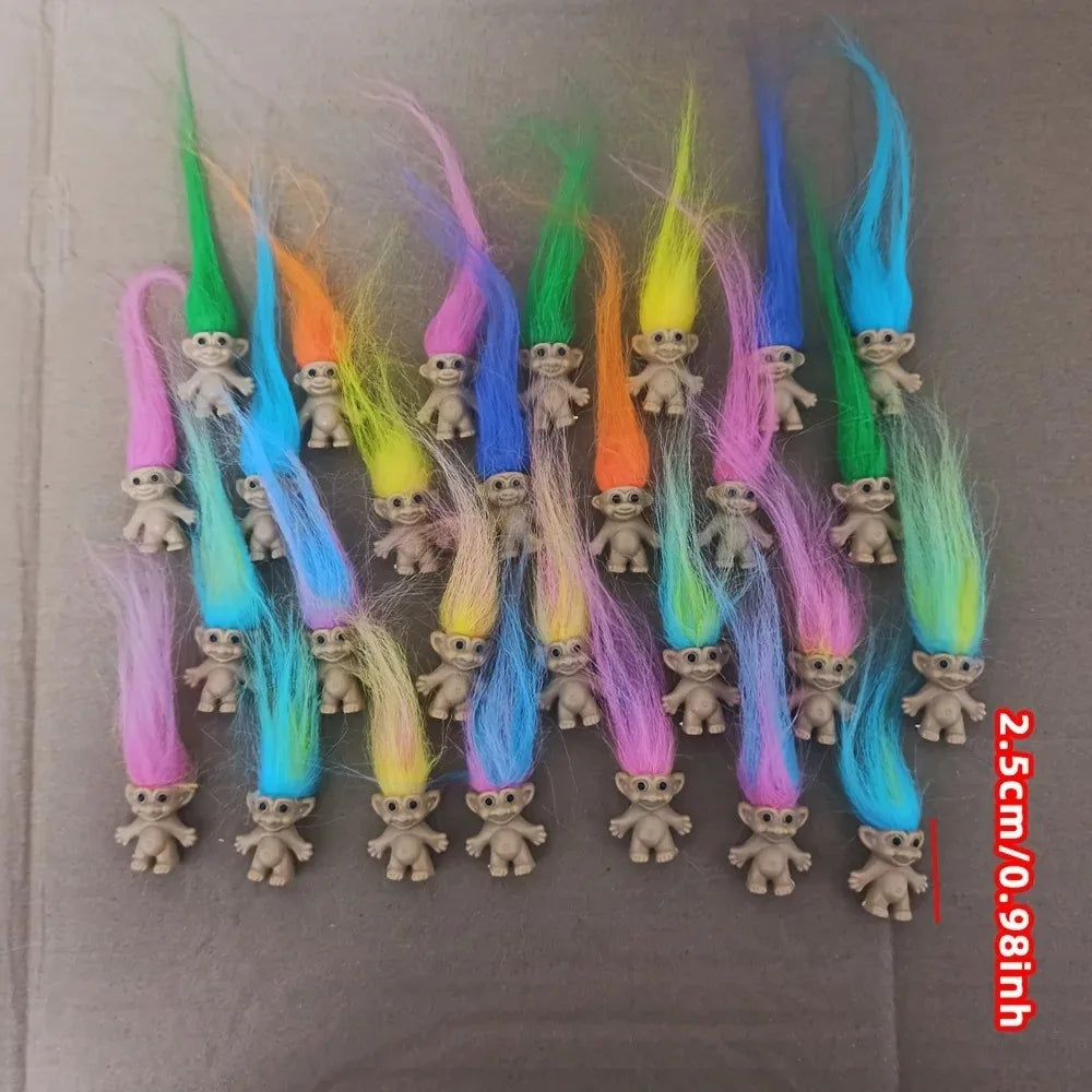 Troll Dolls, Vintage Trolls Lucky Doll Figures, Chromatic Adorable Cute Little Guys Collection, Party Favors,Christmas,Halloween