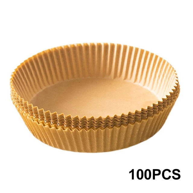 50/100Pcs Air Fryer Disposable Paper Liner Non-Stick Barbecue Plate Round Oven Pan Pad For 16cm Air Fryer Micro-Wave