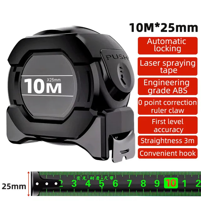 Cinta métrica métrica de 5/7, 5/10M, cinta métrica de acero fluorescente autoblocante, herramientas de medición con regla resistente al desgaste de alta precisión