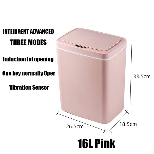 Bathroom Trash Can, 14/16L Automatic Trash Cans Touchless Sensor Lid Smart Electric Garbage Cans For Kitchen,Bathroom,Bedroom