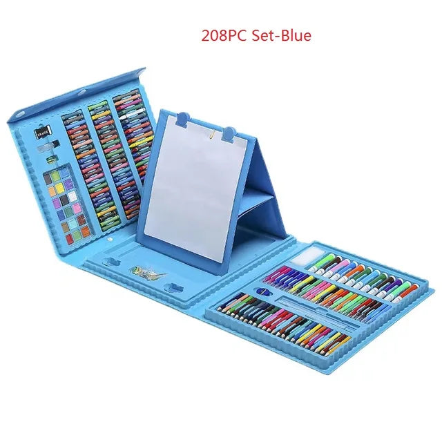 Multi Painting Set for Children, Students' Art Supplies Gift with Carrying Case, Watercolor Pen Oil Pastel Colored Pencil, etc.