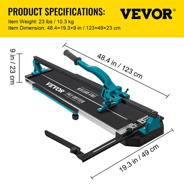 VEVOR Manual Tile Cutter Laser Positioning Single Rail Professional Hand Tool for Cutting Ceramic Porcelain Granite Floor Tiles