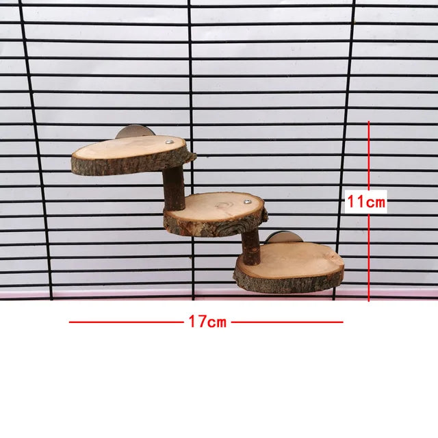 3/5 Layers Parrot Cage Accessories Hamster Wooden Ladder Toy Pets Climbing Stairs Bird Supplies Perches Stand Juguete Loro