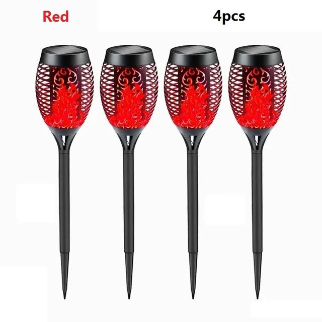 1/2/4PCS Solar Flame Lights Outdoor Waterproof Flame Flickering Lamp LED Garden Decoration Lighting Torch Auto On/Off Path Light