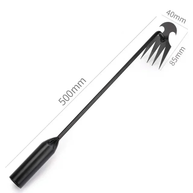 4 齿多功能除草器,便携式花园除草工具,镀锌手柄,适用于蔬菜种植除草