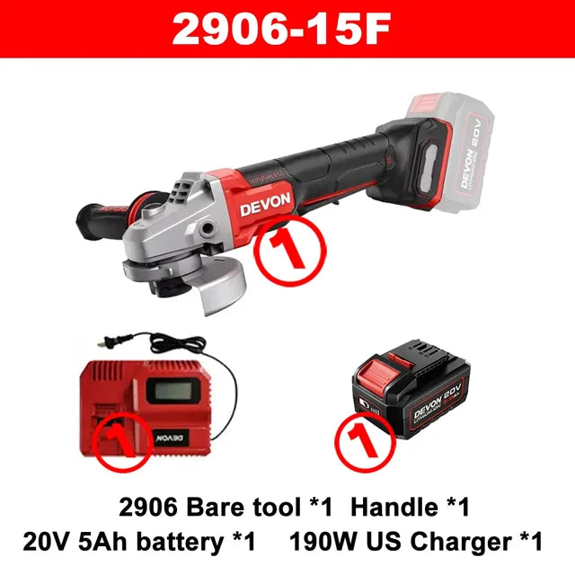 DEVON 5951 Multiherramientas oscilantes inalámbricas Recargable 20 V Máx. 20000 T/min Ángulo de giro 4 Batería flexible universal que absorbe los golpes