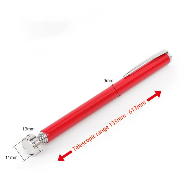 Telescopic Magnetic Pen with Light Portable Magnet Pick-Up Tool Extendable Long Reach Pen Tool for Picking Up Screws Nuts Bolt