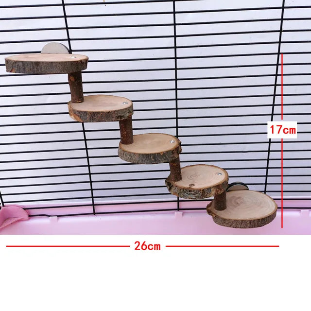 Accesorios para jaula de loros de 3/5 capas, escalera de madera para hámster, Juguete para mascotas, escaleras para escalar, suministros para pájaros, soporte para perchas, Juguete Loro