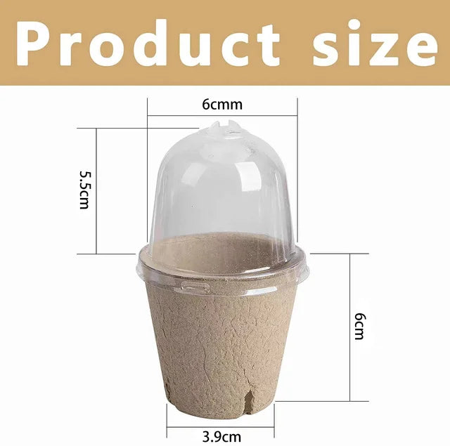 Seed Starter Biodegradable peat POTS, seedling planting POTS with 1/610 labels, plant POTS with humidity domes