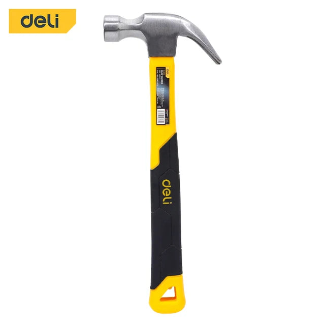Deli Fiber Handle Claw Hammer Woodworking Hammer Tools High Quality Steel Hammer head Multifunction Household Repair Hand Tools