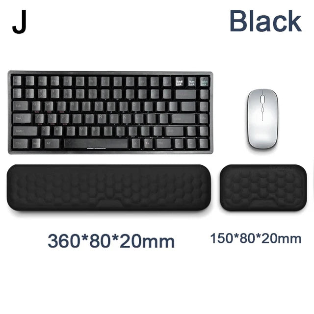 Ergonomic Keyboard Mouse Wrist Rest Office Typing Protection Relax Wrist Memory Foam Mouse Pad Computer Laptop Desk Mat