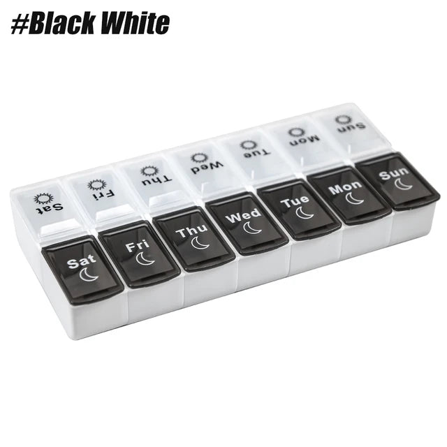 Weekly Portable Travel Pill Cases Box 7 Days Organizer 14 Grids Pills Container Storage Tablets Drug Vitamins Medicine Fish Oils