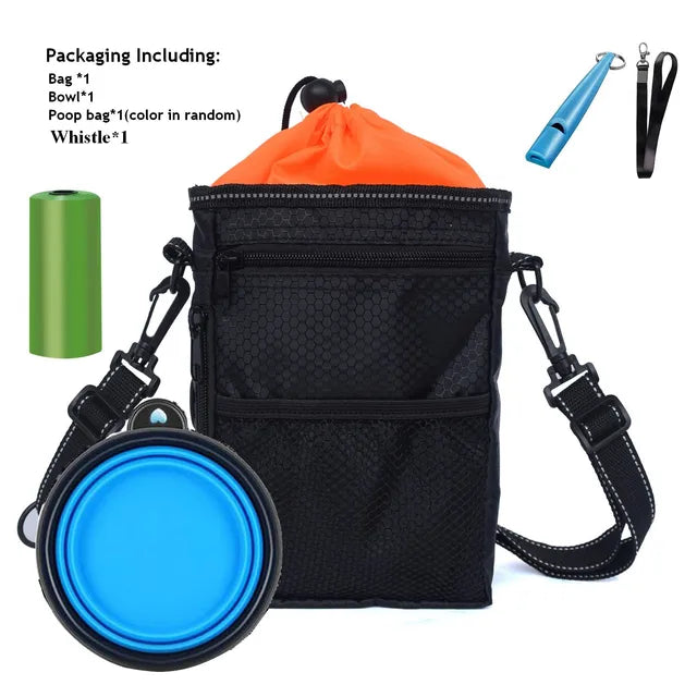 便携式宠物零食袋食物架可调节腰带垃圾袋折叠碗套件多功能户外狗狗训练袋