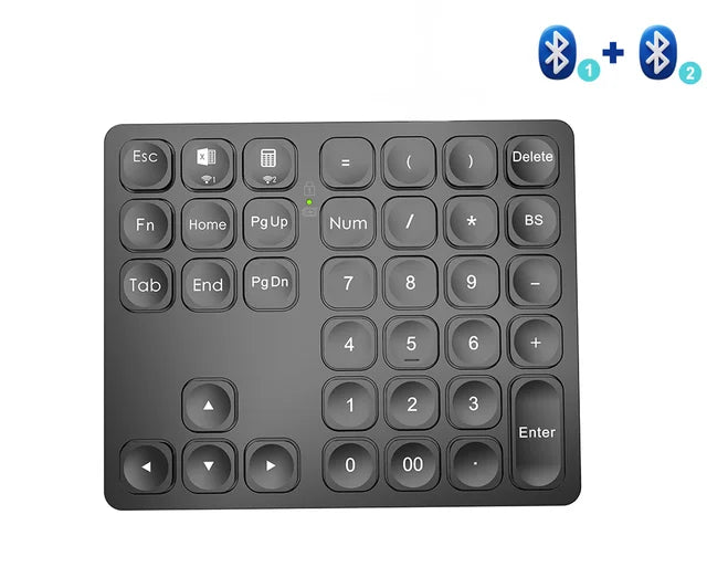BOW Dual Bluetooth Numeric Keyboard Rechargeable Wireless Number Numpad for iPad Laptop Windows ios Slinet Digital Keyboard