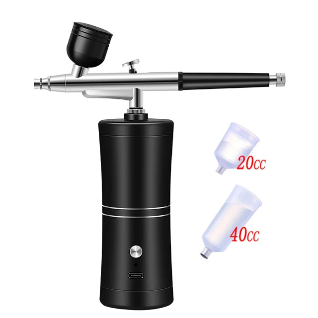 Portable Rechargeable Wireless Airbrush With Compressor Single Action Spray Gun For Face Beauty Nail Art Tattoo Craft Cake Paint