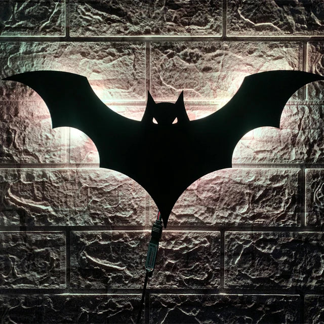 Lámpara LED de pared de fondo decorativa creativa ZK50, lámpara con Control remoto enchufable, lámpara que cambia de Color, luz de ambiente de cabecera con ala de murciélago