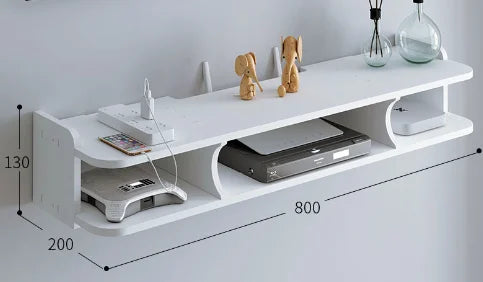 Estante flotante para enrutador, estante colgante, salida multigrifo, Wifi, decodificador de TV, soporte oculto, organizador de almacenamiento, soporte de montaje en pared