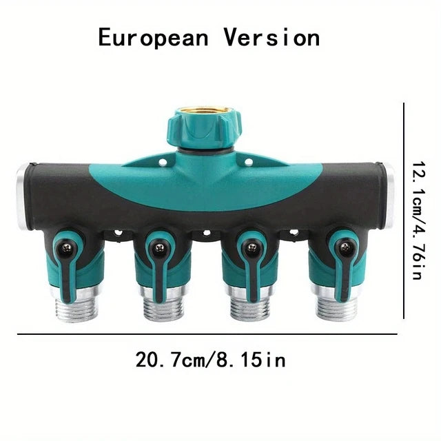 3/4 英寸 4 通 2 通软管连接器分配器花园水分配器水龙头适配器软管关闭阀适用于家庭花园