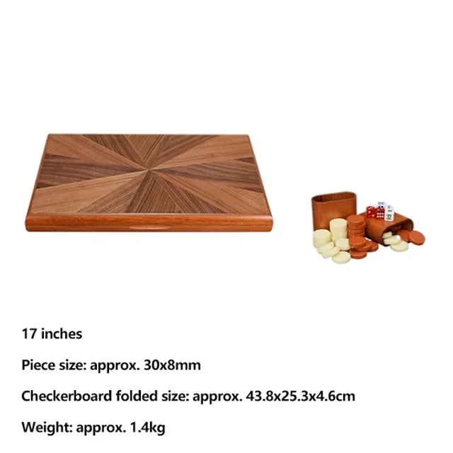 镶嵌西洋双陆棋西部陆战棋套装经典策略棋盘游戏,配有亚克力木制棋子骰子杯 11-17 英寸