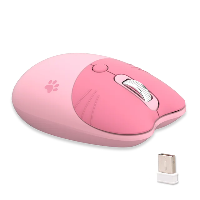 Mofii Cute Cat 2.4G Wireless Mouse, USB Receiver Plug and Play, 3 Adjustable DPI, Compatible with Laptop,PC, Computer