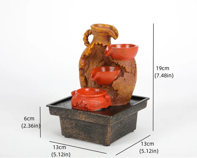 桌面喷泉桌面室内瀑布喷泉放松适用于办公室、客厅或卧室