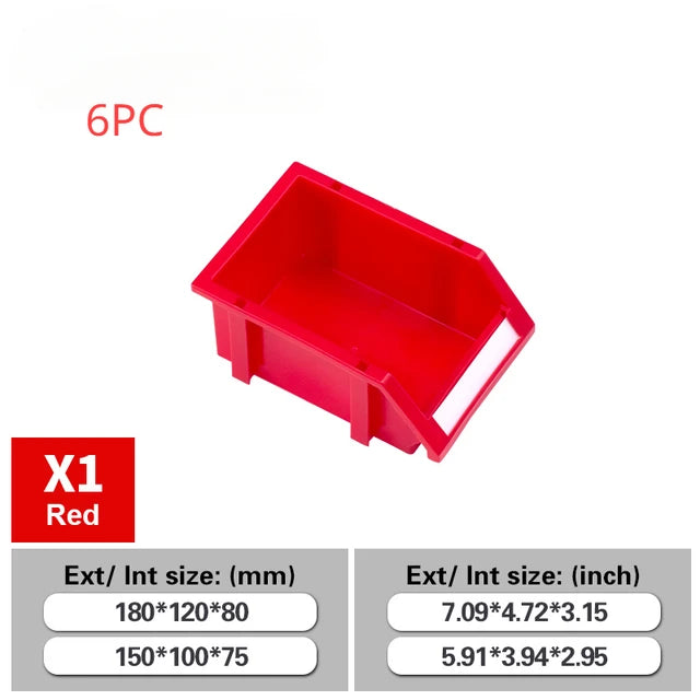 X1 Contenedor de piezas apilables de plástico de 12 piezas para almacén, caja de herramientas múltiples, contenedor de almacenamiento, caja de almacenamiento, organizador de herramientas de garaje, 공구정리