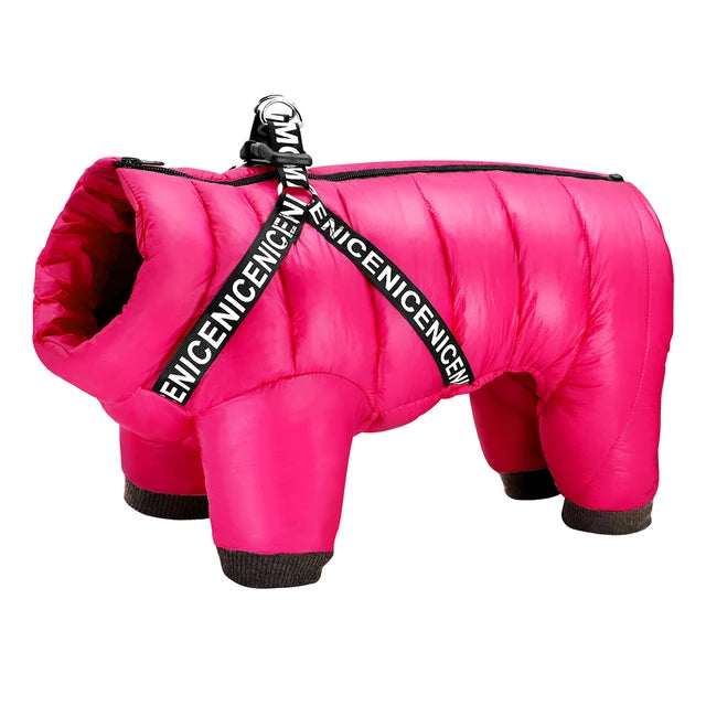 Warm Winter Dog Clothes With Harness Thick Cotton Dogs Coat Down Jacket Pet Clothing Outfit for Small Medium Dogs Chihuahua