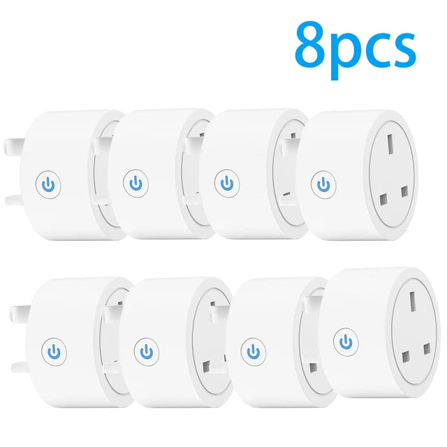 Enchufe inteligente Tuya de 20A con WiFi, adaptador de 3 pines para el hogar, Control por voz Alexa, función de temporizador de monitoreo de energía, conjunto de toma de corriente