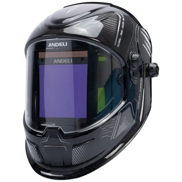 ANDELI 100*95mm Welder Mask Large View Auto Darkening Welding Helmet True Color DIN4 1/1/1/2 Soldering Mask for TIG MIG MMA CUT