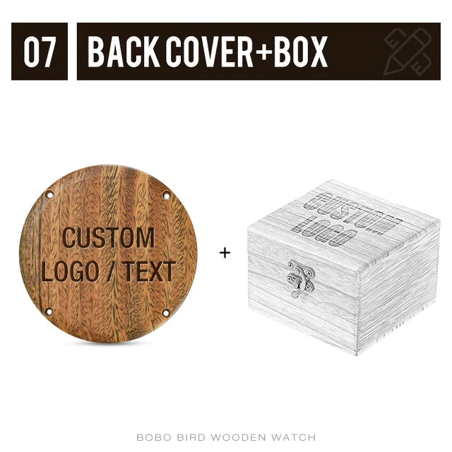 Personalized Gift Brand Logo MESSAGE Engraved Carved Laser Charge on Wood Watches Name Customize Service ONLY No Watch