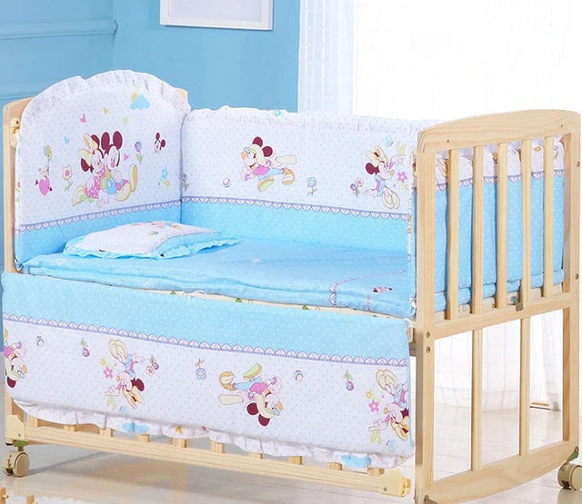 5pcs/set Infant Bedding Set Cotton Newborn Baby Crib Bumpers Safety Bed Fence Protector Baby Room Decor Bedding Bumpers ZT12