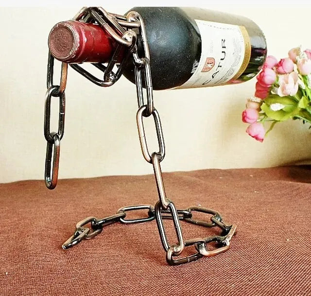 Estante de cadena colgante mágico, soporte de exhibición para botellas, decoración de Bar, cocina, comedor, bodega