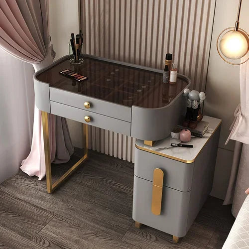 Tocador clásico, organizadores modernos, espejo, tocador, escritorio, tocador, Penteadeira multifuncional, muebles de lujo