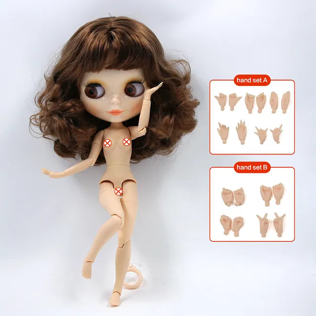 ICY DBS Blyth doll White Skin Glossy face Matte face Joint body with hand set A&B 1/6 bjd suitable diy makeup Special price